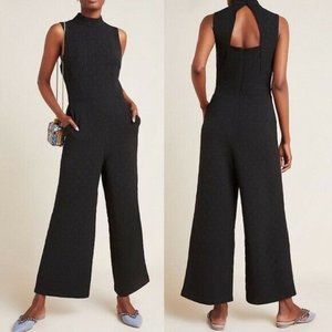 EVA FRANCO jumpsuit jumper romper charley mock neck sleeveless wide leg black L